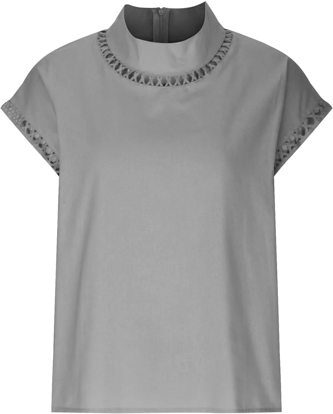 2025 Cotton Linen Tops for Women Summer Casual Cap Sleeve Shirts Loose High Neck Tshirt Teen Girls Dressy Blouses
