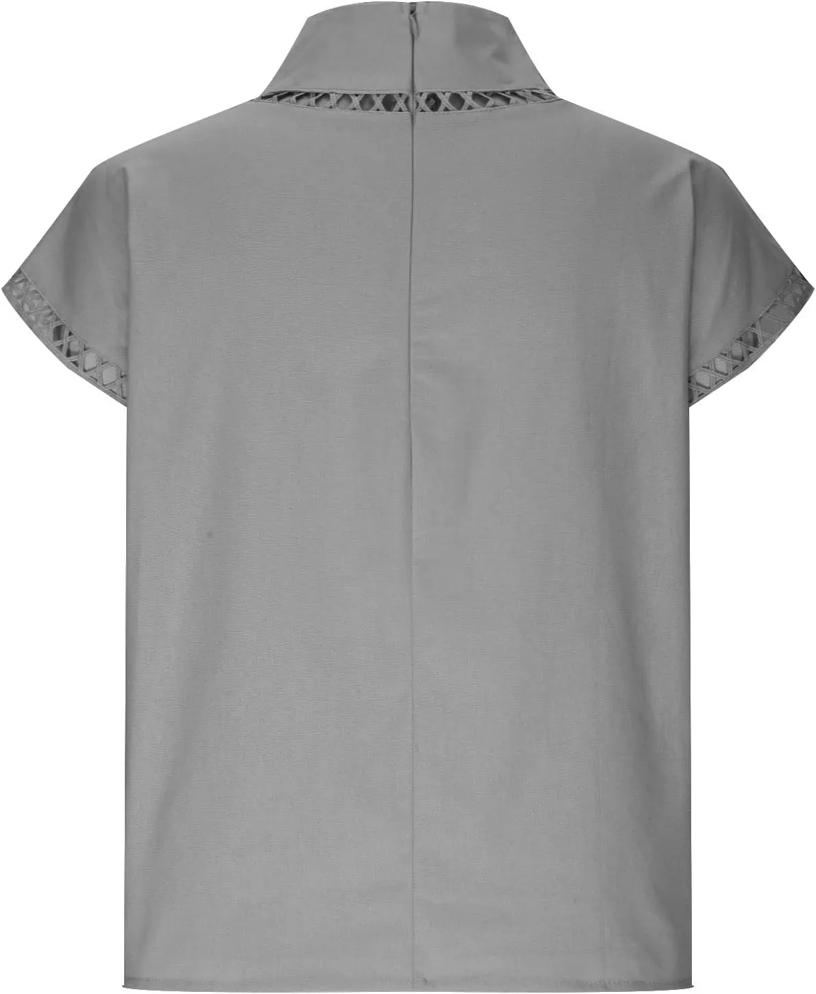 2025 Cotton Linen Tops for Women Summer Casual Cap Sleeve Shirts Loose High Neck Tshirt Teen Girls Dressy Blouses