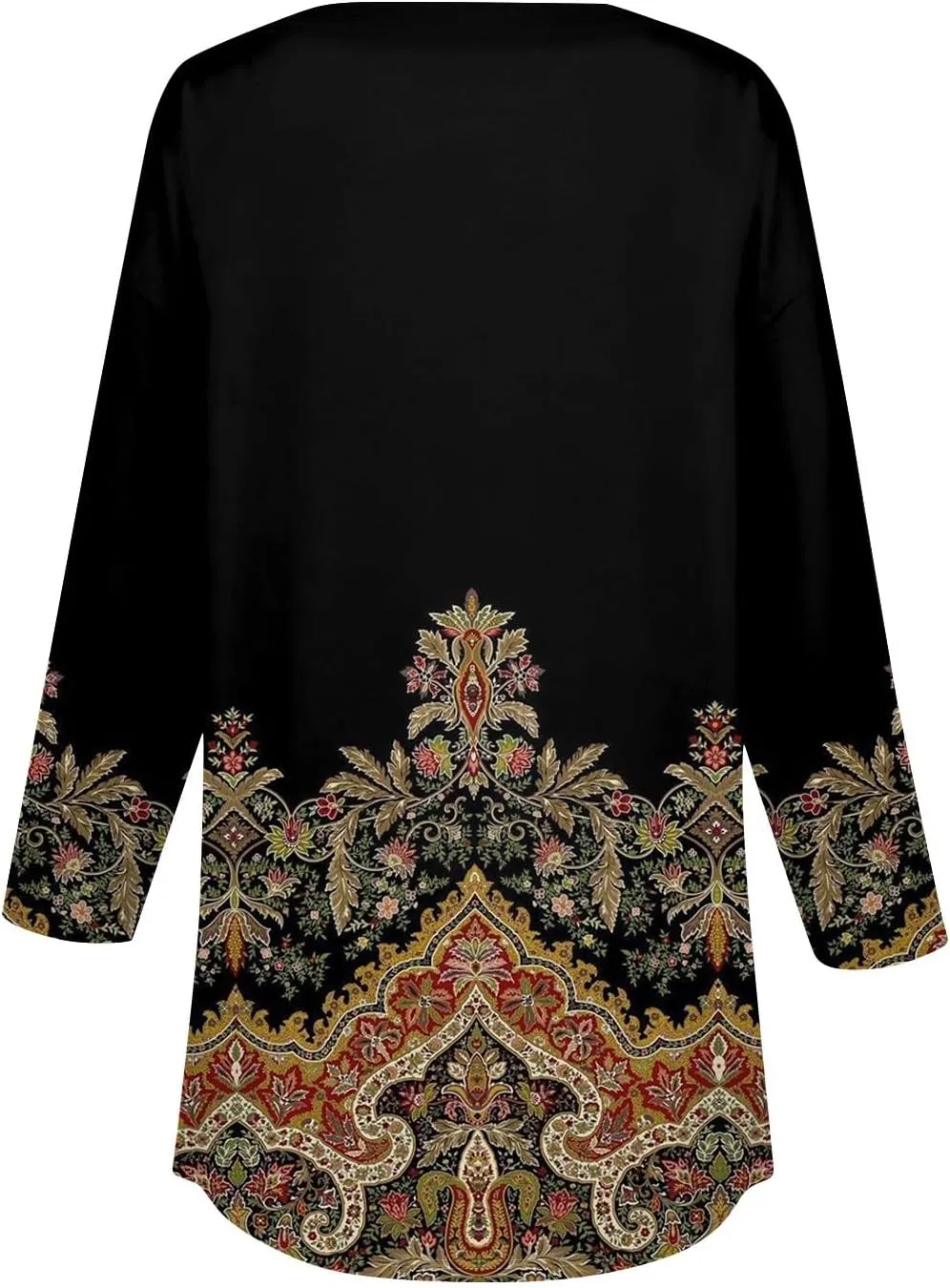 3/4 Length Sleeve Womens Tops Dressy Casual Henley Neck Button Down Shirts Floral Blouses Summer Tops Tunic Top