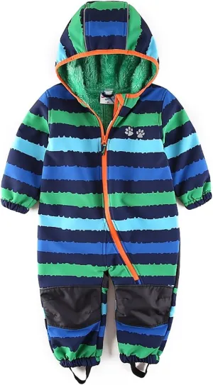Baby Boy and Girl Water Repellent Coverall All in One Fleece Lining Pram Muddy Play