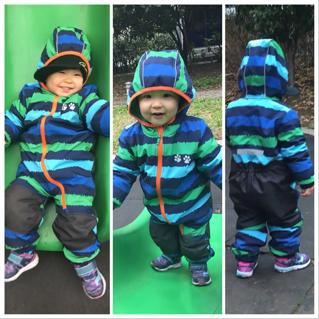 Baby Boy and Girl Water Repellent Coverall All in One Fleece Lining Pram Muddy Play