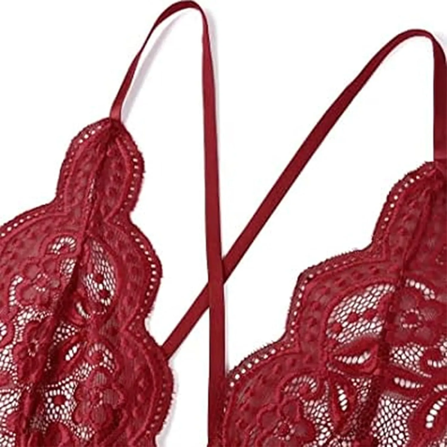 Bodysuit for Women Babydoll Lace Chemise Bow Tie See Through Nightwear Tights Sexy with Robe Rave Outfits