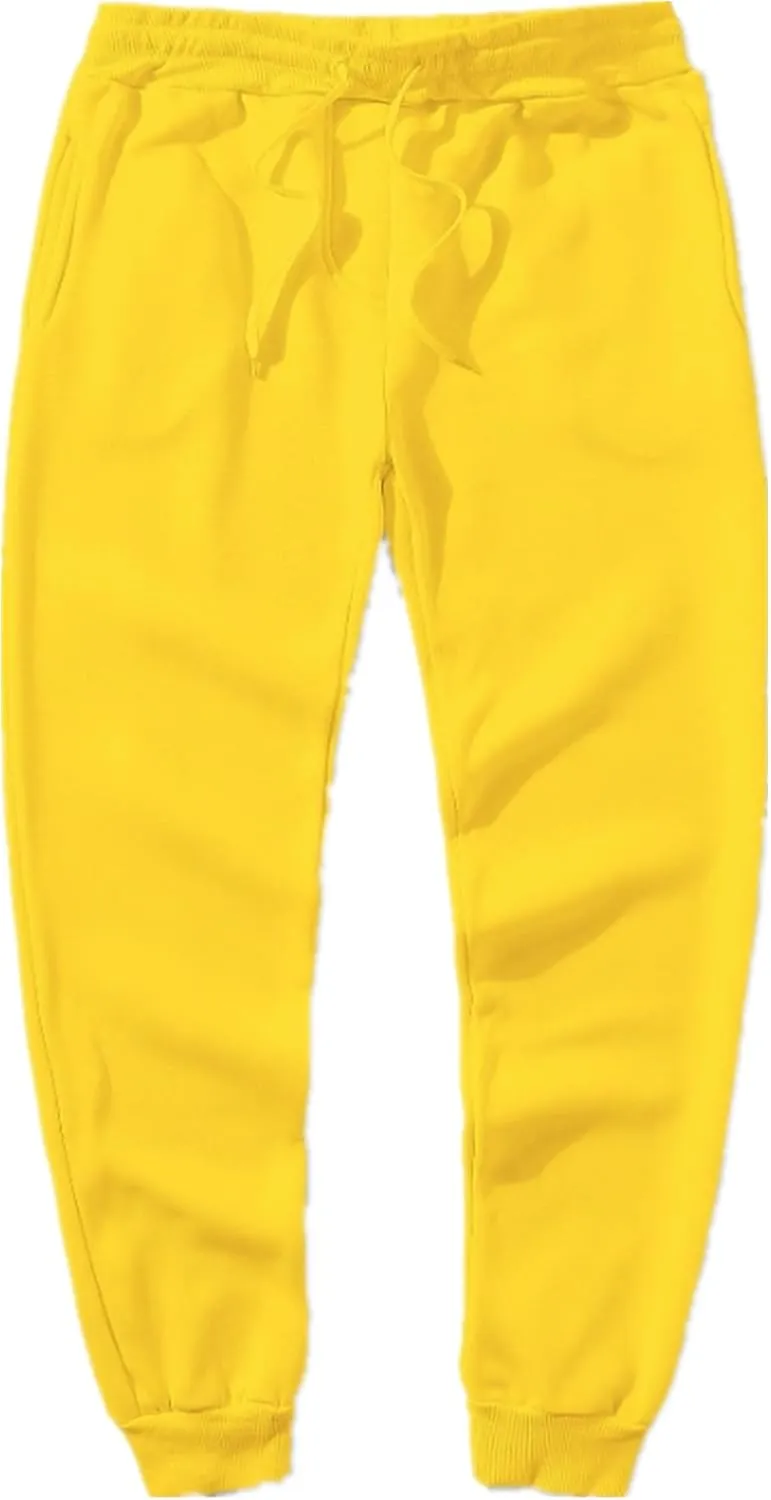 Boys' Solid Color Cotton Sweatpants with Drawstring Jogger Pants for Kids