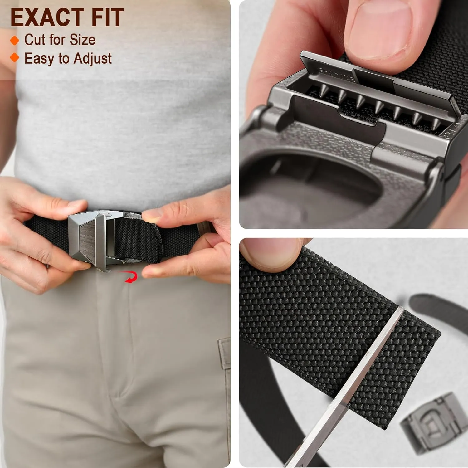 BULLIANT Men Belt 2 Pack,Nylon Web Holster Belt Stretch for Gift Men Outdoor Work Sports Hunting Hiking,Quick Release