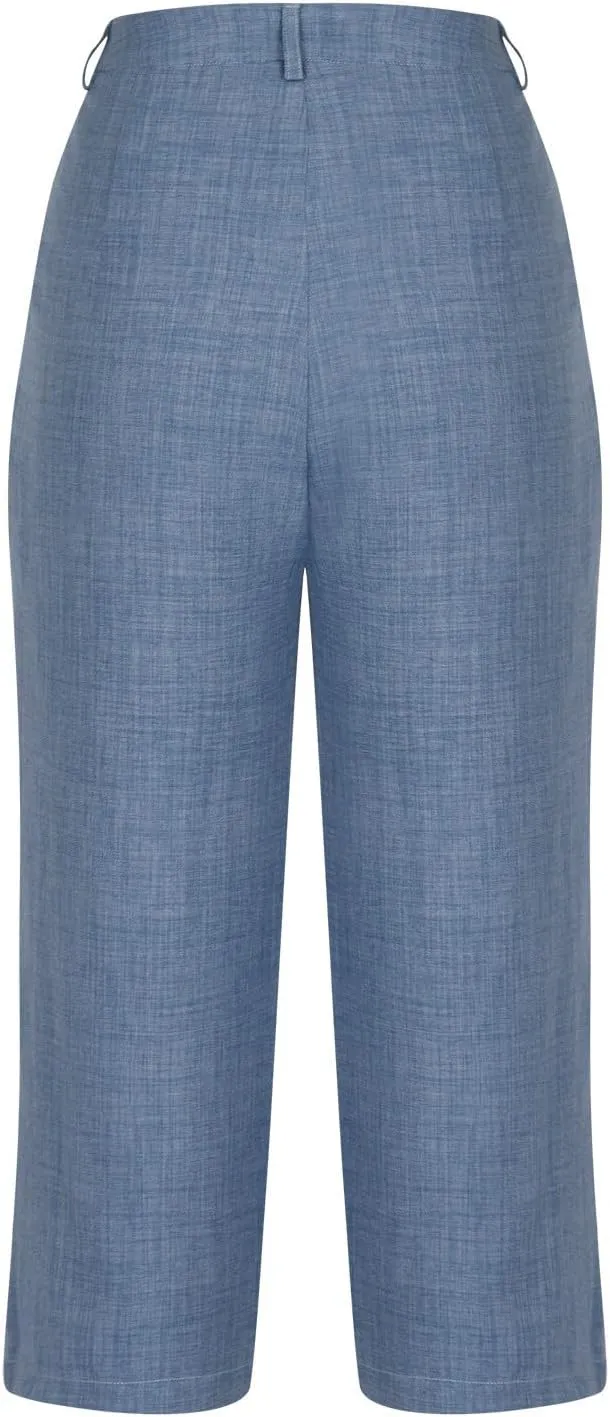 Capri Pants for Women Zipper Work Pants Casual Summer Pants Beach Cropped Pants with Pockets Solid Capri Pants Trendy