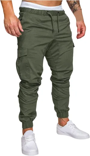 Cargo Pants for Men Big and Tall Grey Pants Slim Fit Pants Mens Sweat Pants Cargo Pants for Men Solid Casual Multiple