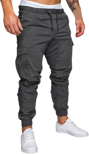 Cargo Pants for Men Big and Tall Grey Pants Slim Fit Pants Mens Sweat Pants Cargo Pants for Men Solid Casual Multiple