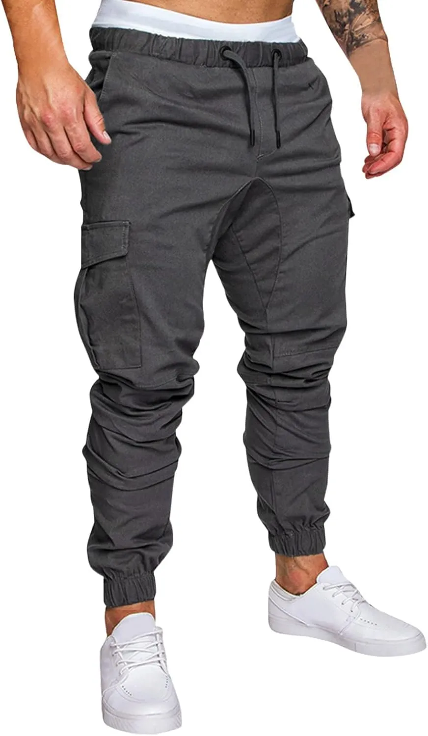 Cargo Pants for Men Big and Tall Grey Pants Slim Fit Pants Mens Sweat Pants Cargo Pants for Men Solid Casual Multiple