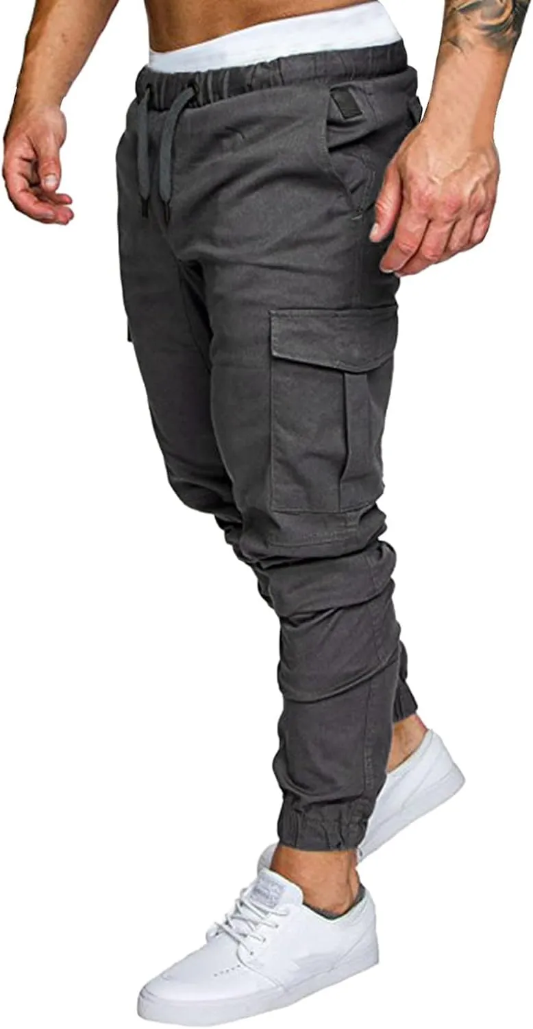 Cargo Pants for Men Big and Tall Grey Pants Slim Fit Pants Mens Sweat Pants Cargo Pants for Men Solid Casual Multiple