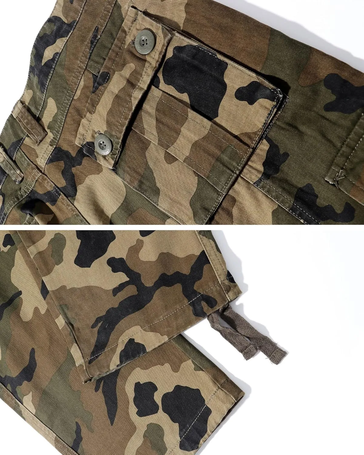 Cargo Pants for Men, Camo Pants Relaxed Fit Utility Hiking Pants, Ripstop Work Pants with 8 Pockets