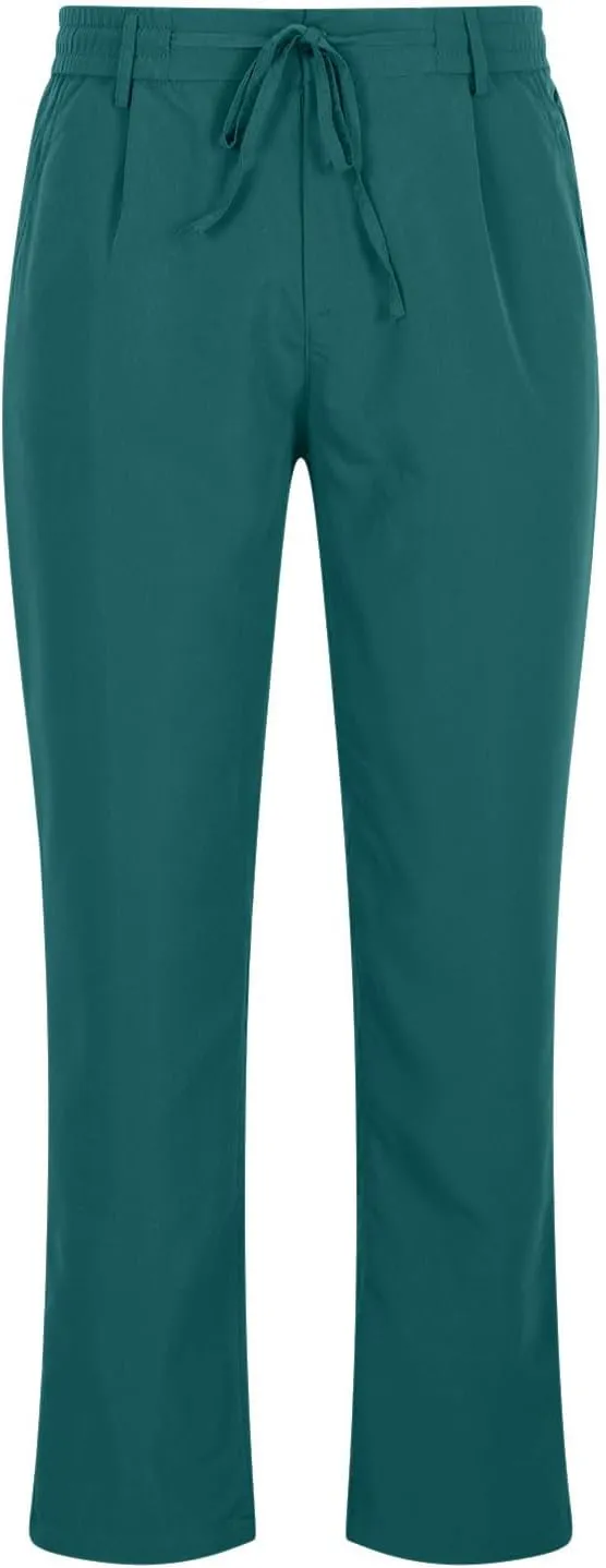 Casual Pants for Men Stretch Dress Pants Khaki Slim Fit Pants Solid Drawstring Waist Pants Golf Pants with Pockets