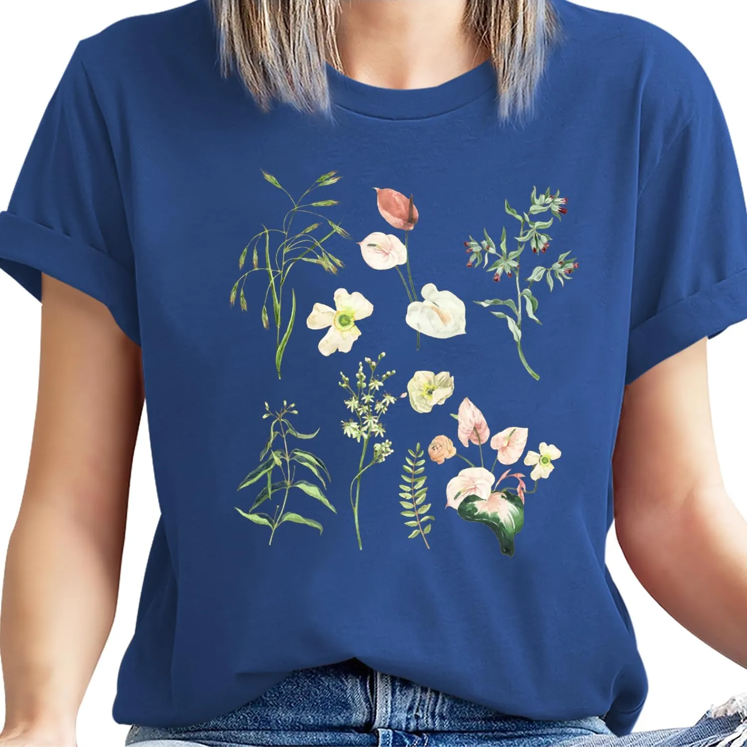Cat Shirts for Women Flower Tee Shirts Womens Dandelion T-Shirt Cute Dandelion Cat Graphic Print Shirts