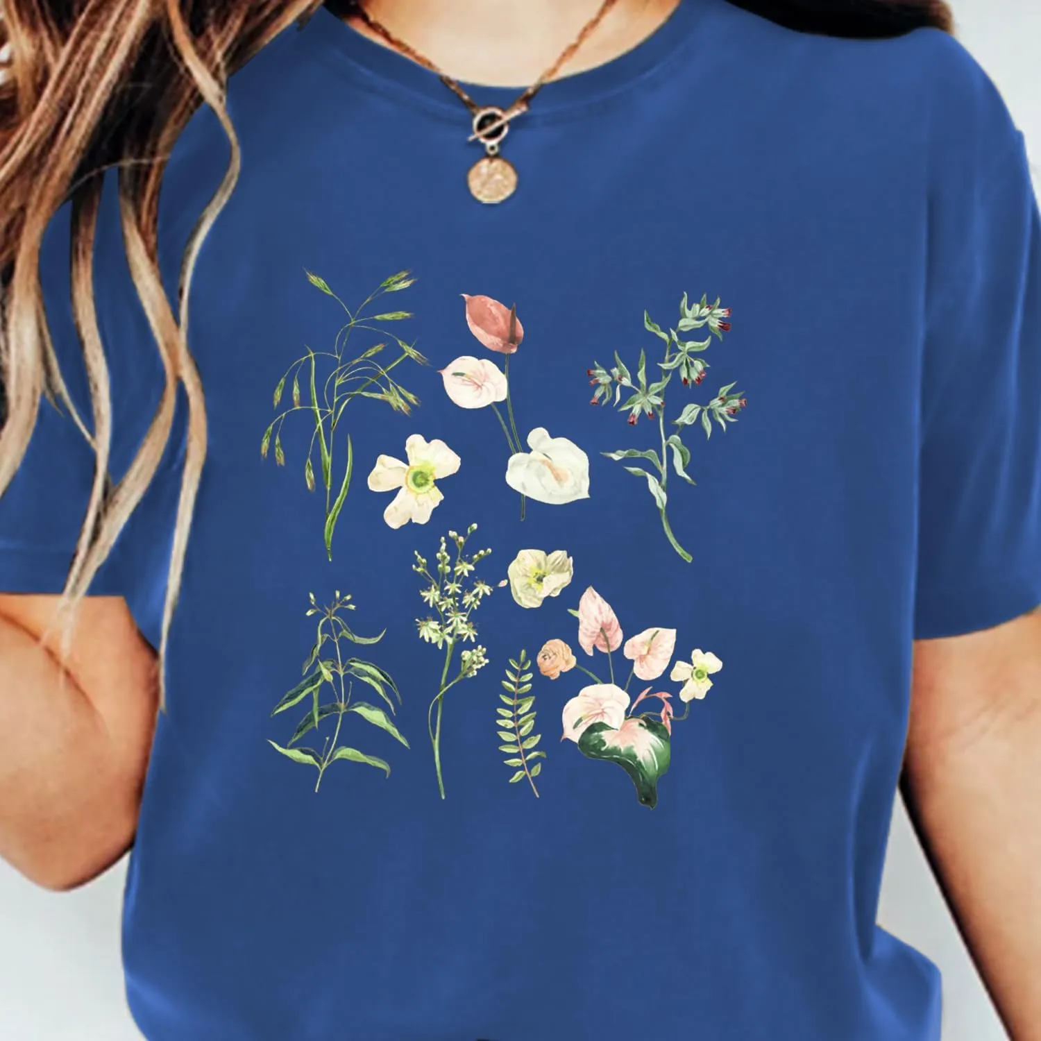 Cat Shirts for Women Flower Tee Shirts Womens Dandelion T-Shirt Cute Dandelion Cat Graphic Print Shirts