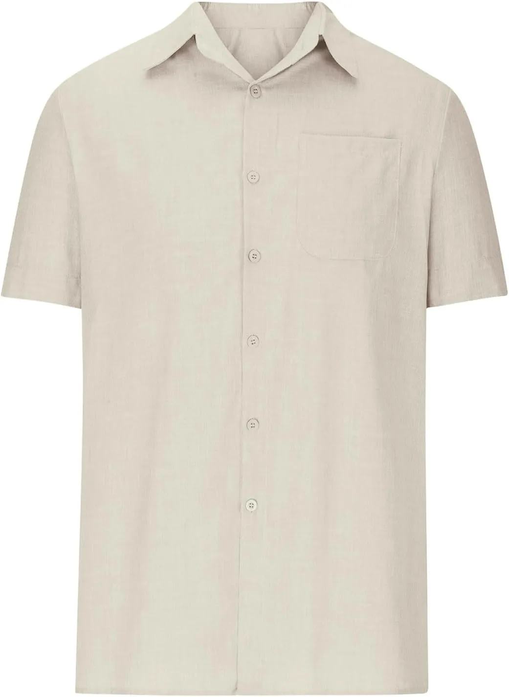 Cathalem Men's Linen Shirts Casual Button Down Short Sleeve Summer Beach Shirt Hawaiian Vacation Shirts Mens Summer Shirts
