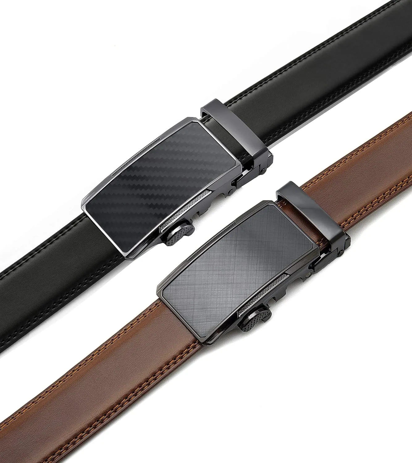CHAOREN Mens Dress Belt Leather 2 Pack - Mens Ratchet Belt for Dress Shirt and Pants Every Occasion (32mm)