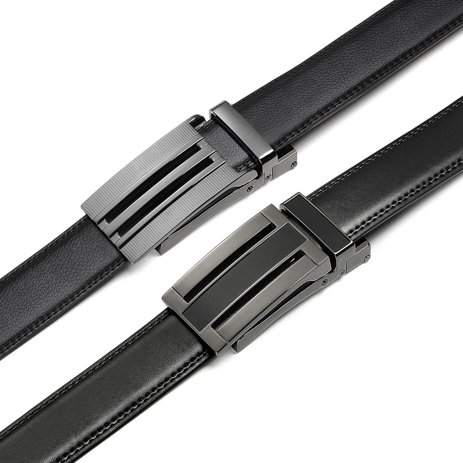CHAOREN Mens Dress Belt Leather 2 Pack - Mens Ratchet Belt for Dress Shirt and Pants Every Occasion (32mm)