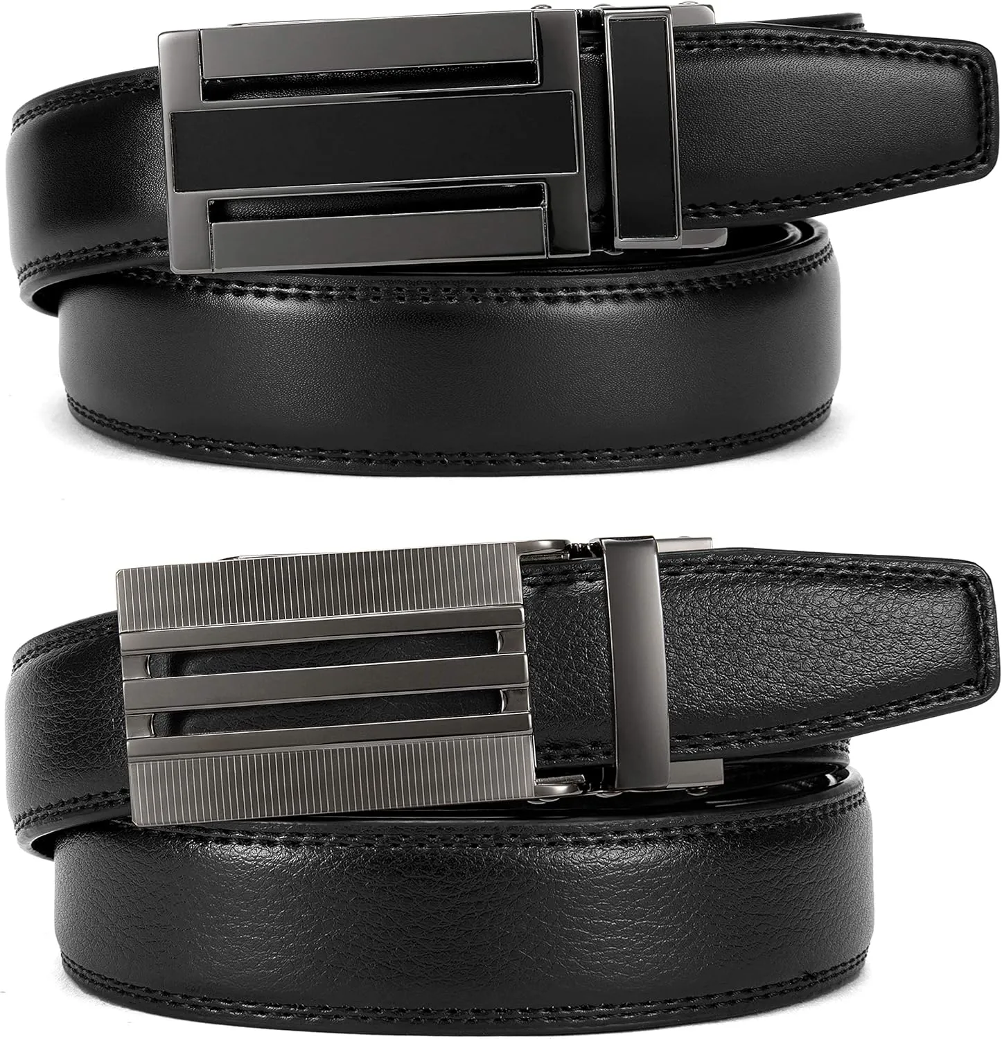 CHAOREN Mens Dress Belt Leather 2 Pack - Mens Ratchet Belt for Dress Shirt and Pants Every Occasion (32mm)