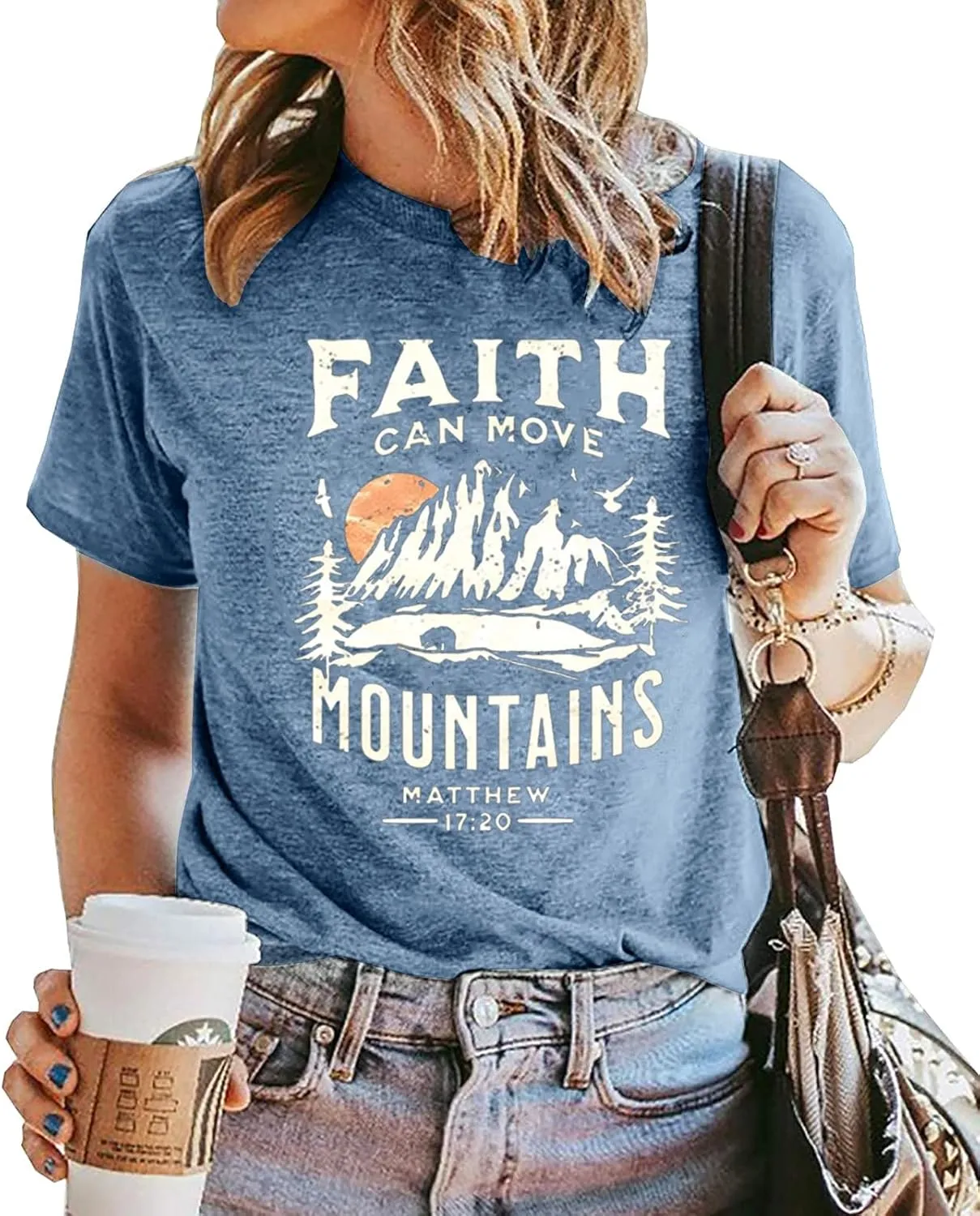 Christian Faith Shirts for Women Butterfly Daisy Graphic Casual T Shirts