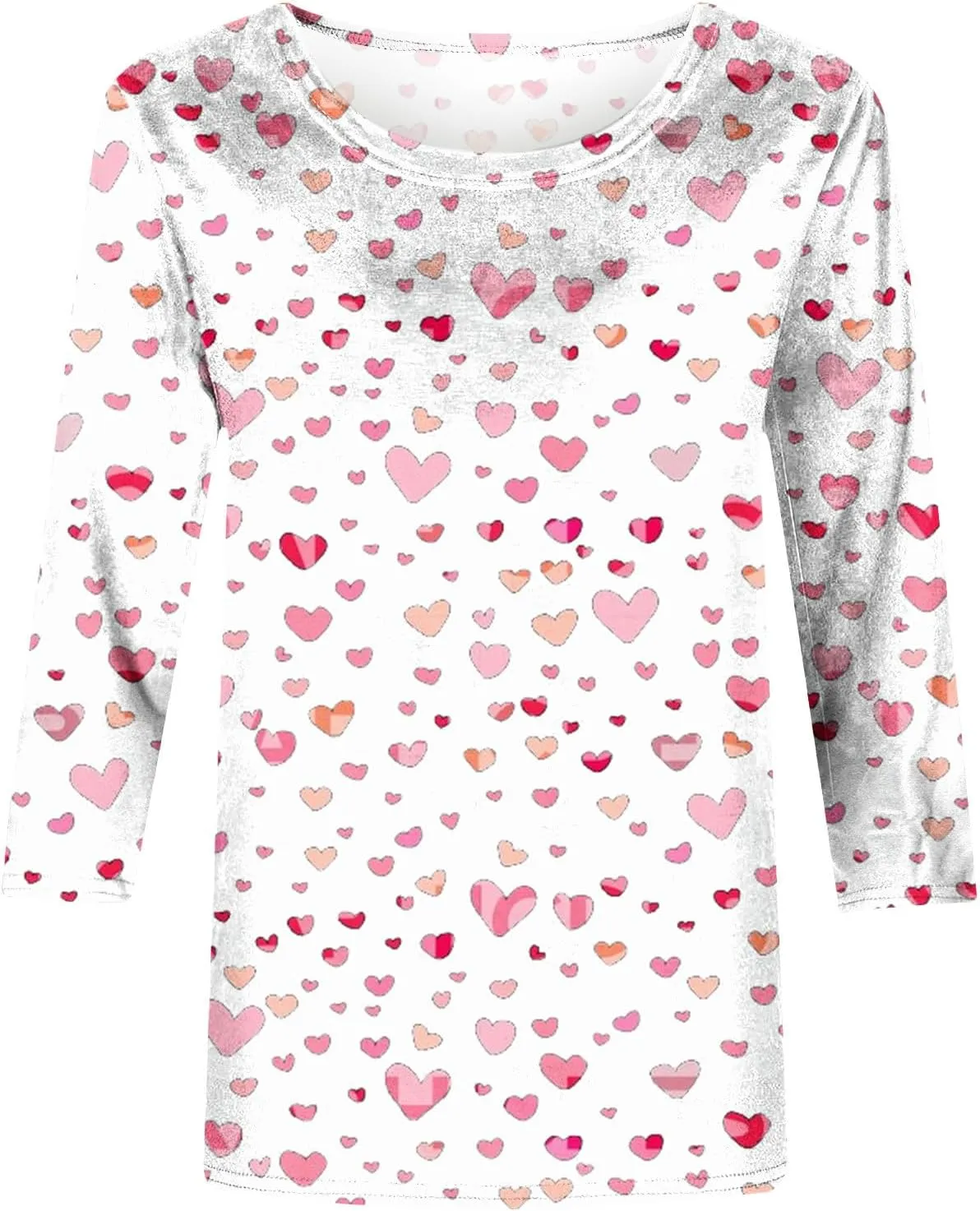 Christmas Shirts for Women Glitter Xmas Tree Print 3/4 Sleeve Tops Cotton Crewneck Pullover Blouse Gifts Tunic Tshirt