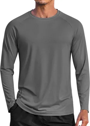 COOFANDY Men's Sun Protection Shirts Long Sleeve Rash Guard Swim T-Shirts Lightweight Quick Dry Fishing Shirts