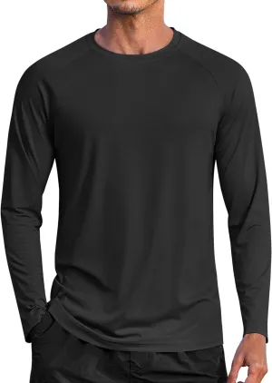 COOFANDY Men's Sun Protection Shirts Long Sleeve Rash Guard Swim T-Shirts Lightweight Quick Dry Fishing Shirts
