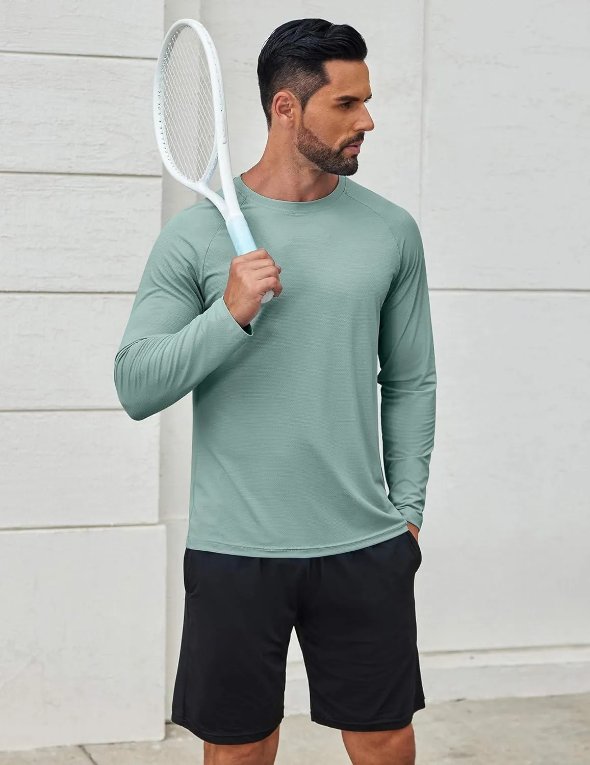 COOFANDY Men's Sun Protection Shirts Long Sleeve Rash Guard Swim T-Shirts Lightweight Quick Dry Fishing Shirts