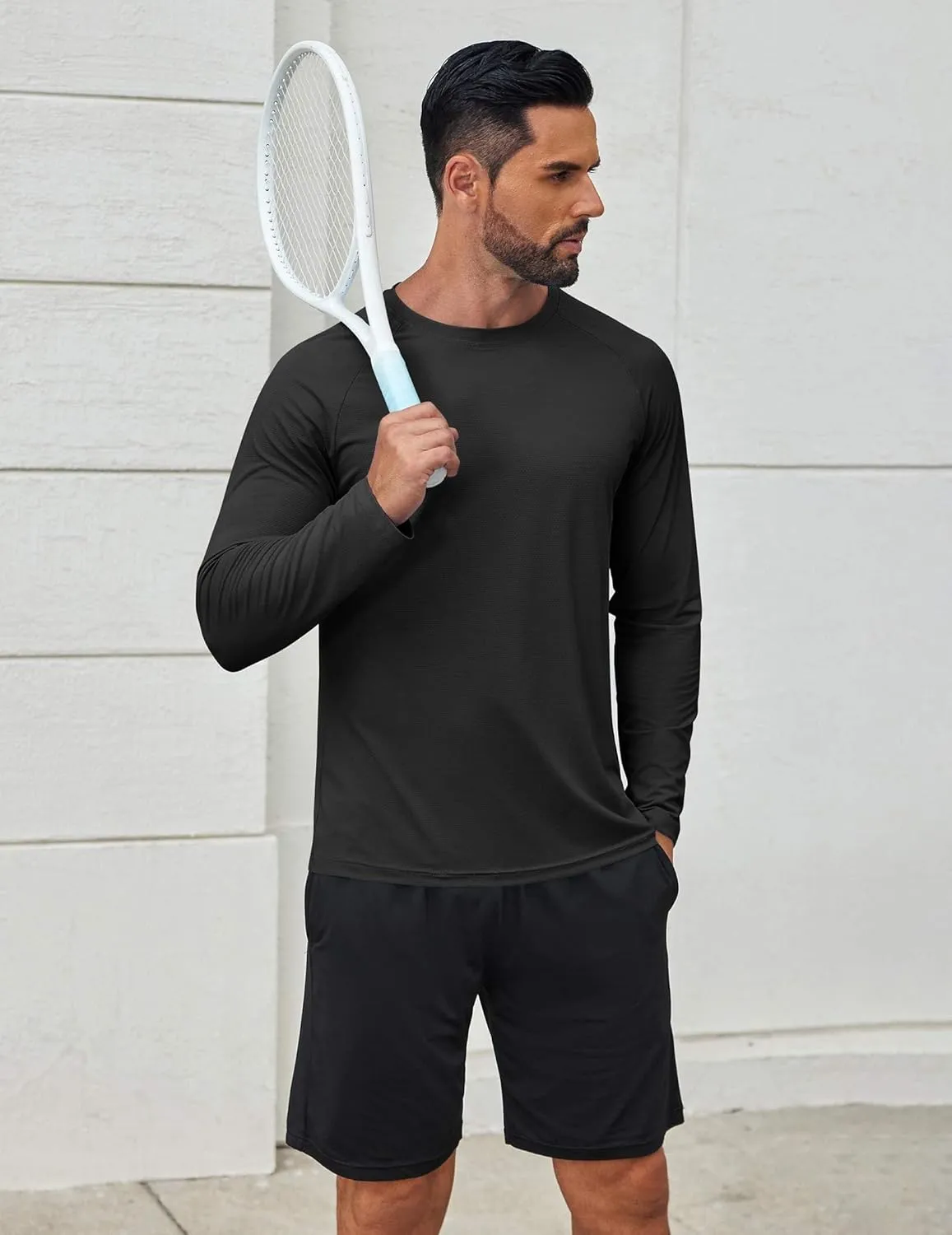 COOFANDY Men's Sun Protection Shirts Long Sleeve Rash Guard Swim T-Shirts Lightweight Quick Dry Fishing Shirts