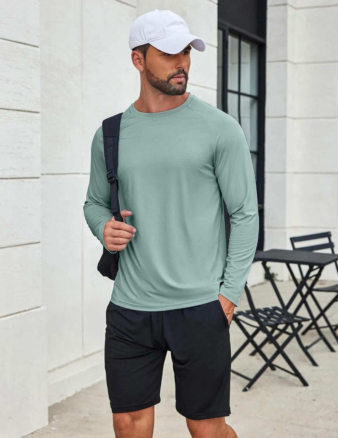 COOFANDY Men's Sun Protection Shirts Long Sleeve Rash Guard Swim T-Shirts Lightweight Quick Dry Fishing Shirts
