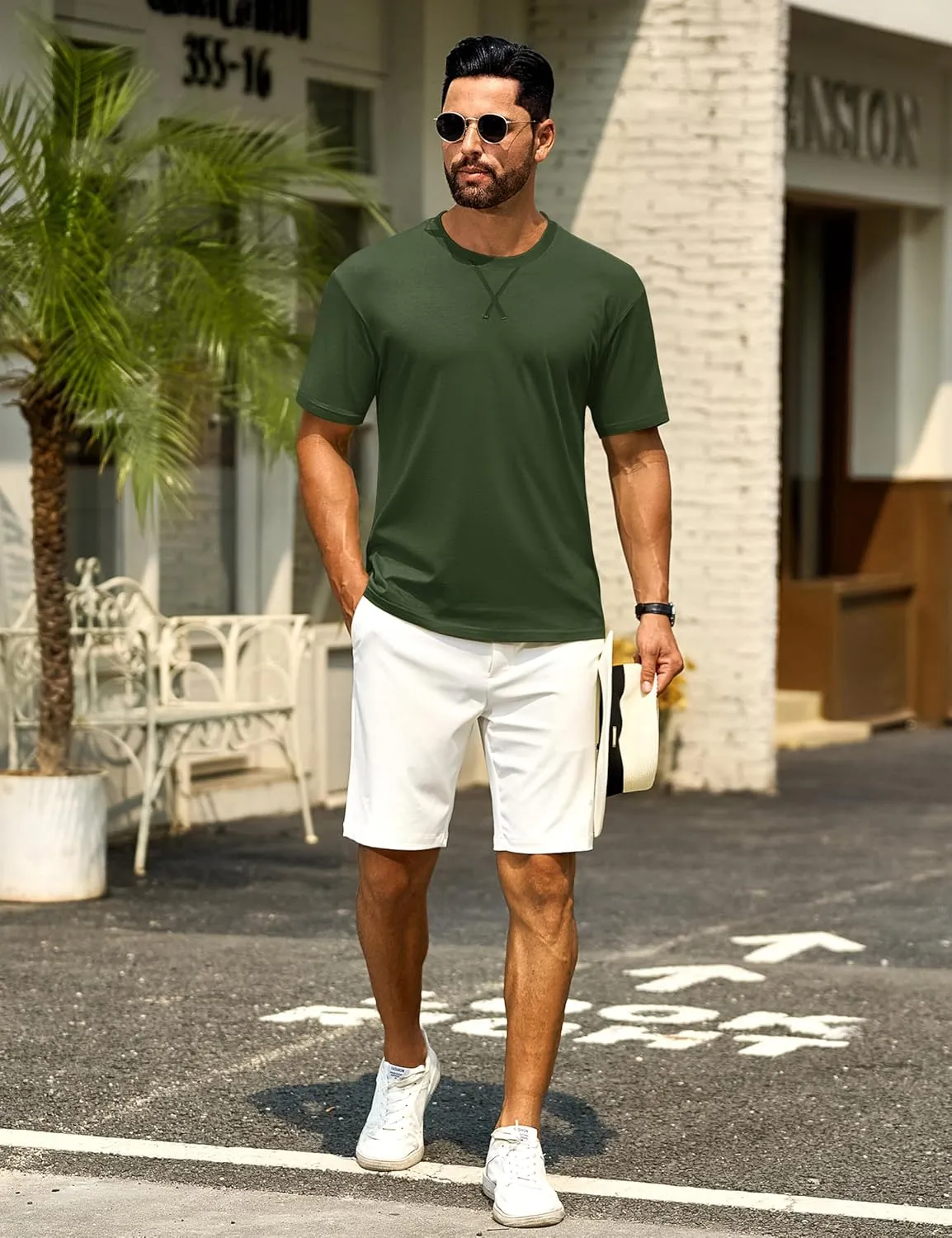 Cotrasen Men's T Shirts Cotton Short Sleeve Shirts for Men Soft Comfort Crew Neck T-Shirts Casual Fashion Summer Tee Shirts