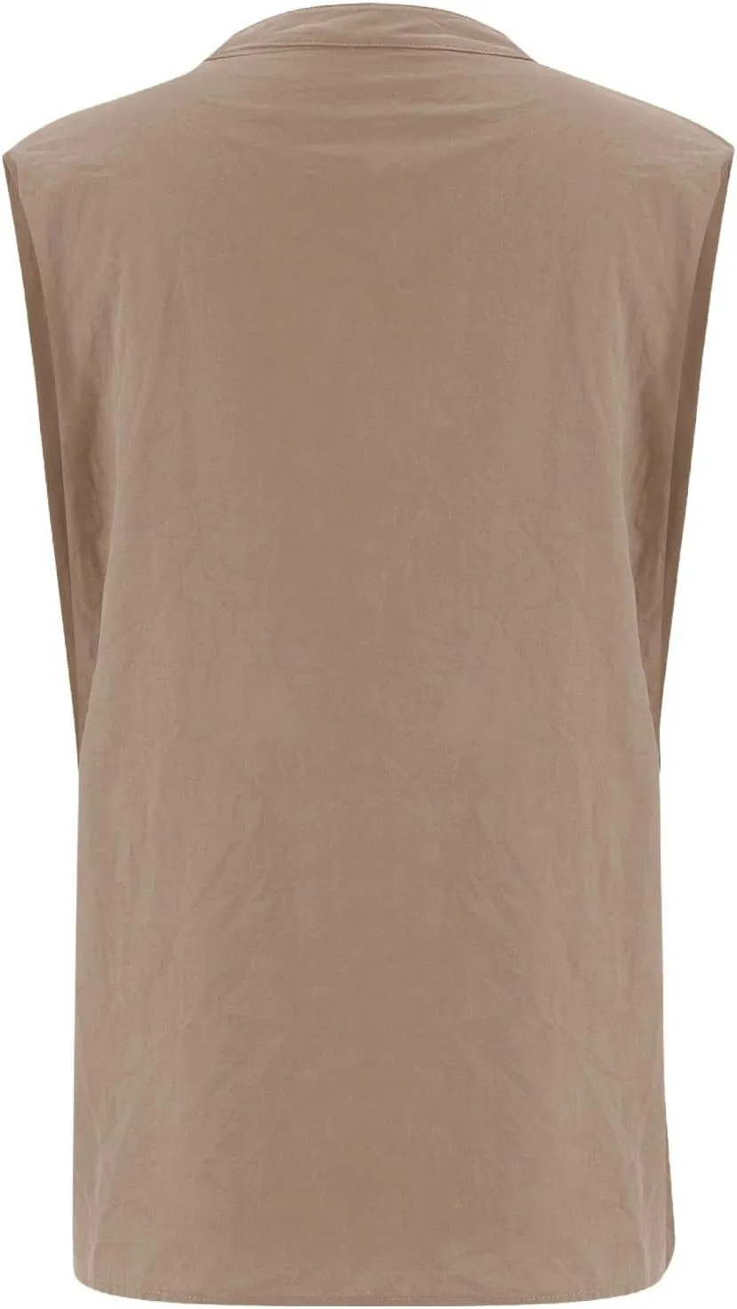 Cotton Linen Shirts for Women Sleeveless Collared Tops Oversized Button Up Blouses Work Shirts Casual Summer Tshirt