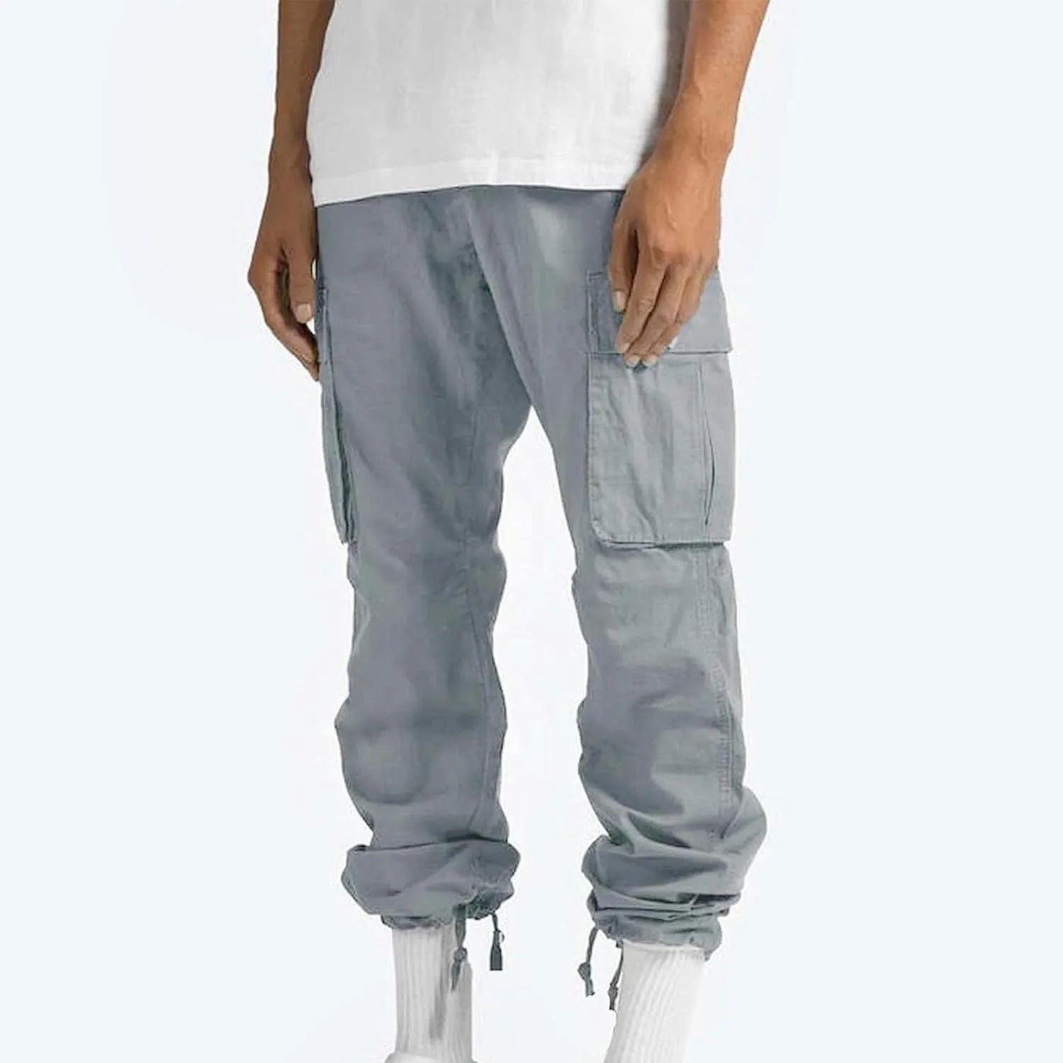 Dgoopd Cargo Pants for Men Big and Tall Jogger Pants Elastic Waist Workout Pants Casual Sweat Pants Outdoor Hiking Pants