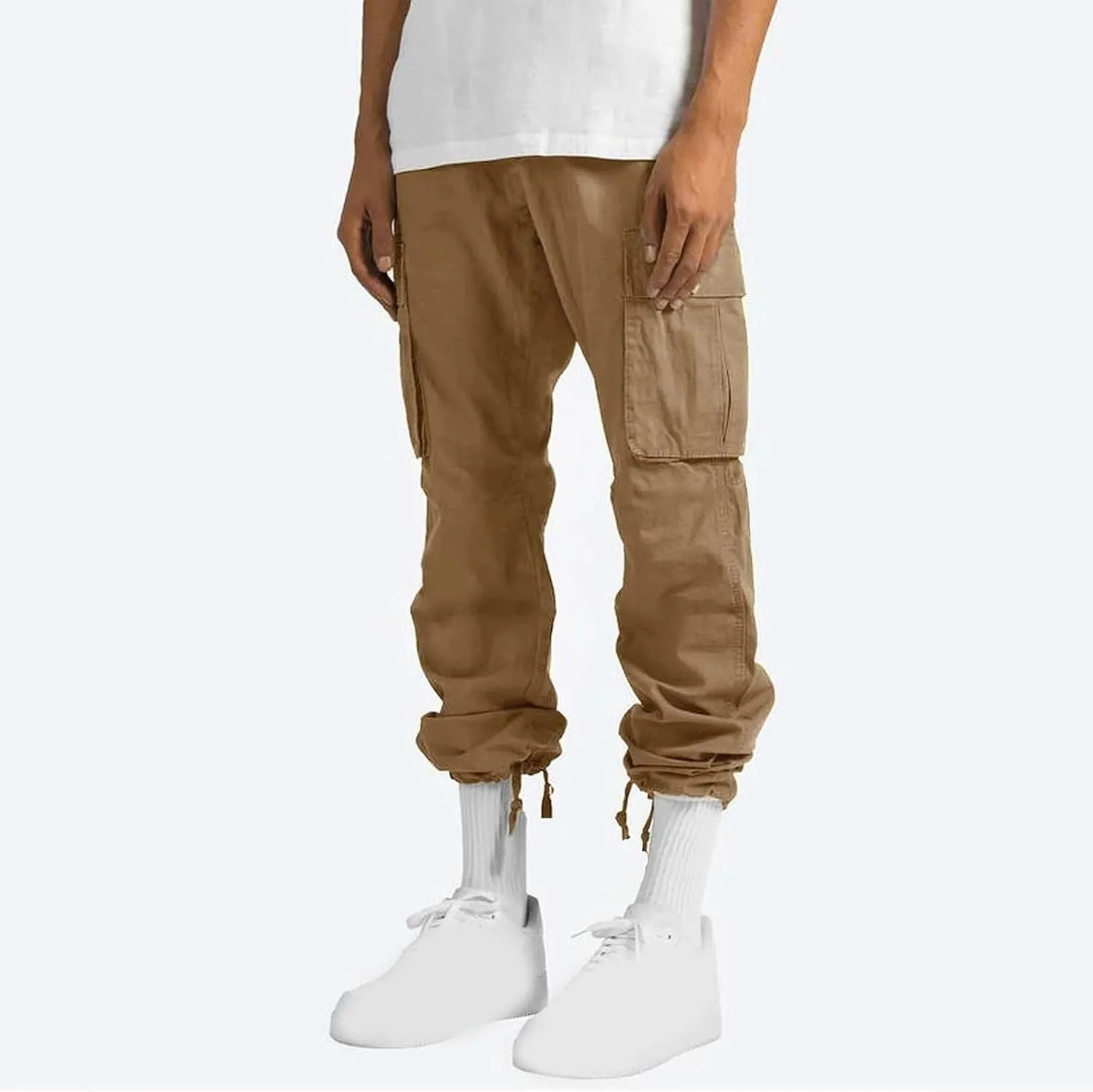 Dgoopd Cargo Pants for Men Big and Tall Jogger Pants Elastic Waist Workout Pants Casual Sweat Pants Outdoor Hiking Pants