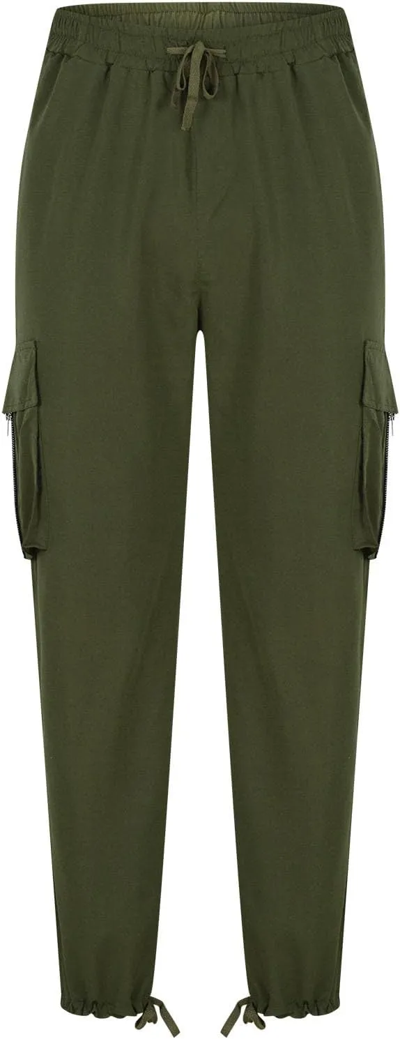 Dgoopd Cargo Pants for Men Big and Tall Jogger Pants Elastic Waist Workout Pants Casual Sweat Pants Outdoor Hiking Pants