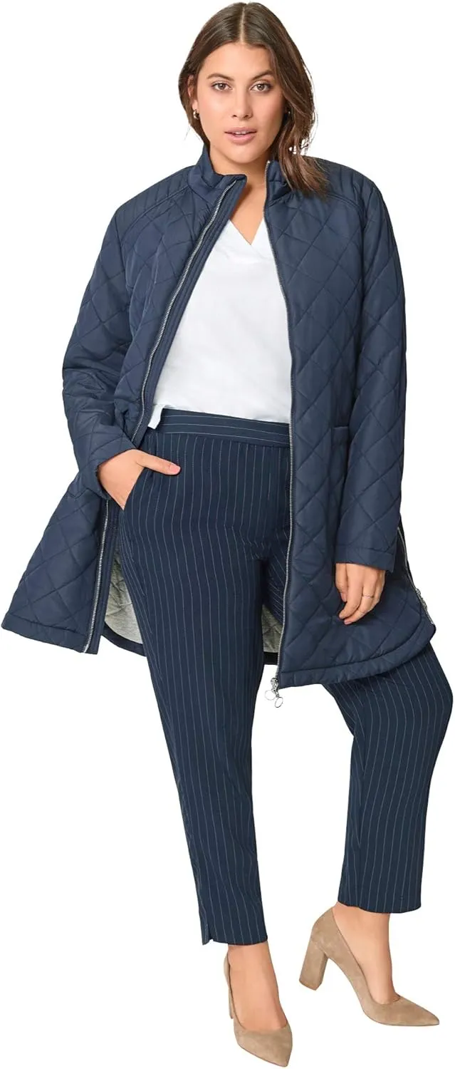 ellos Women's Plus Size Quilted Zip Jacket