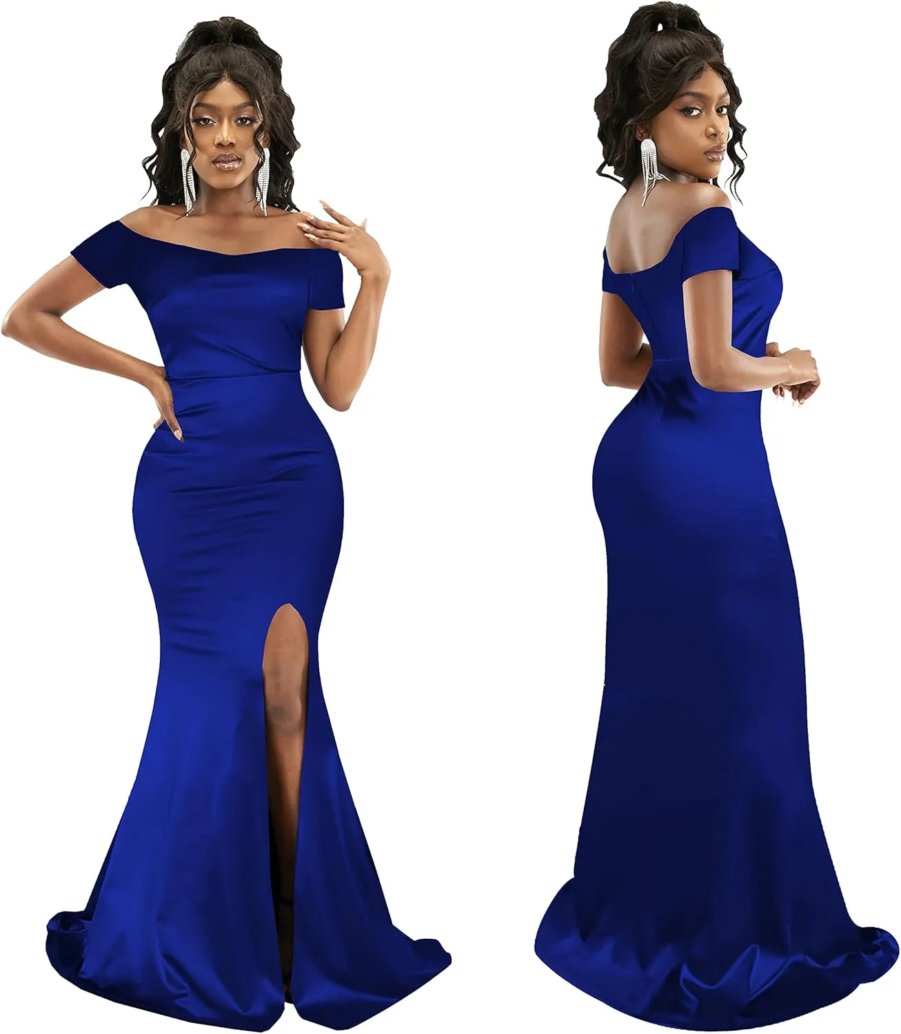 FairyLove Womens Sexy Bridesmaid Formal Evening Gown Dresses Wedding Guest Dress Burgundy