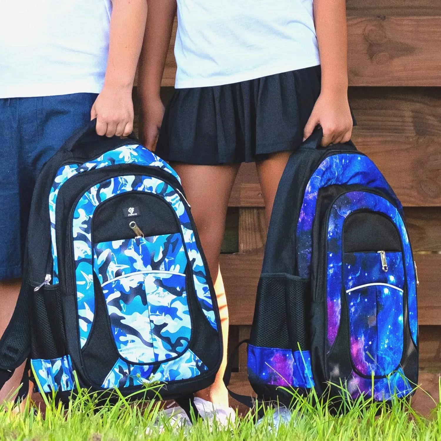 Fenrici Large Kids Backpack for Boys, Girls, 18 Inch Book Bags, 10 Compartments, 360° Laptop Protection