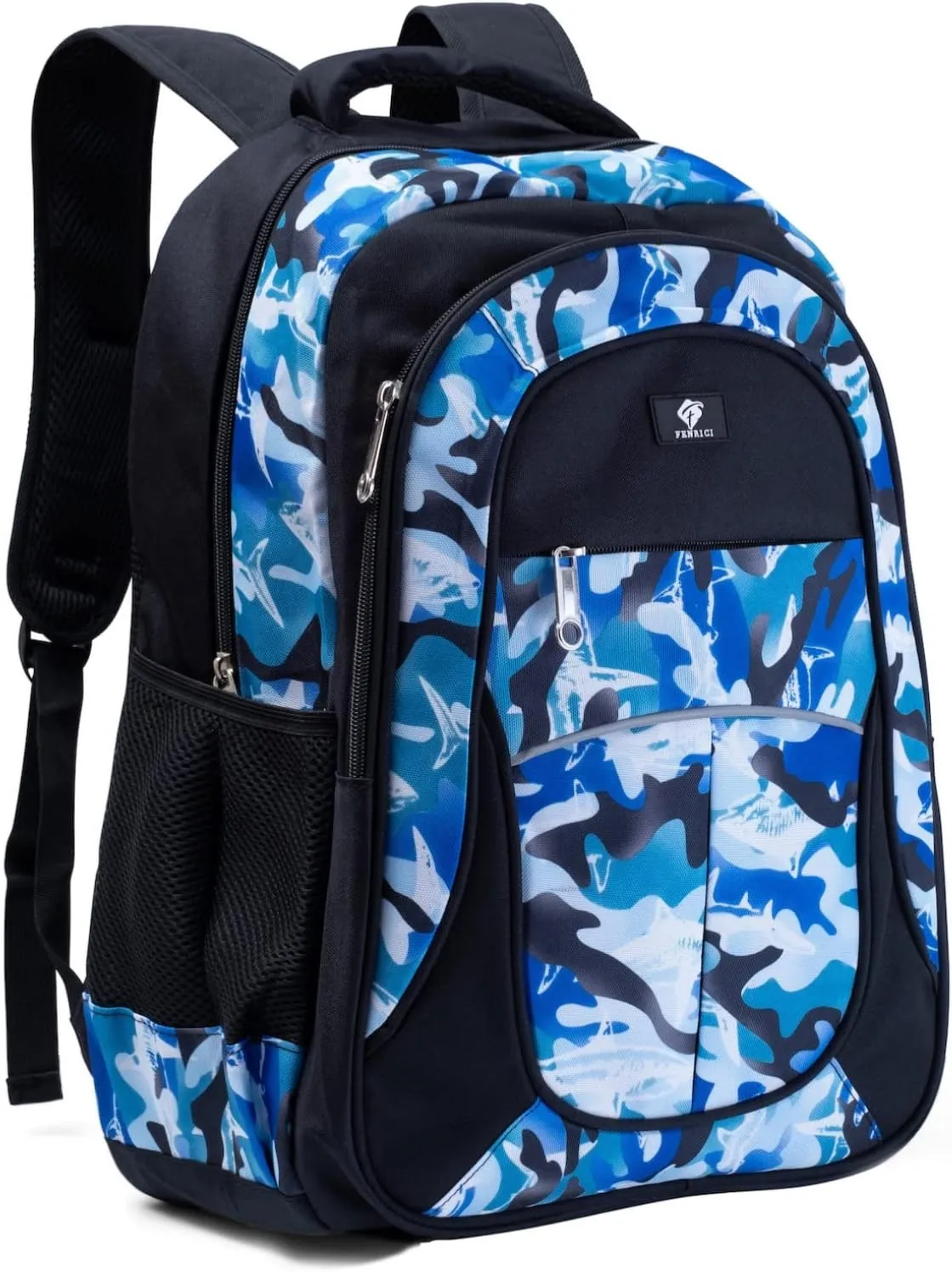 Fenrici Large Kids Backpack for Boys, Girls, 18 Inch Book Bags, 10 Compartments, 360° Laptop Protection