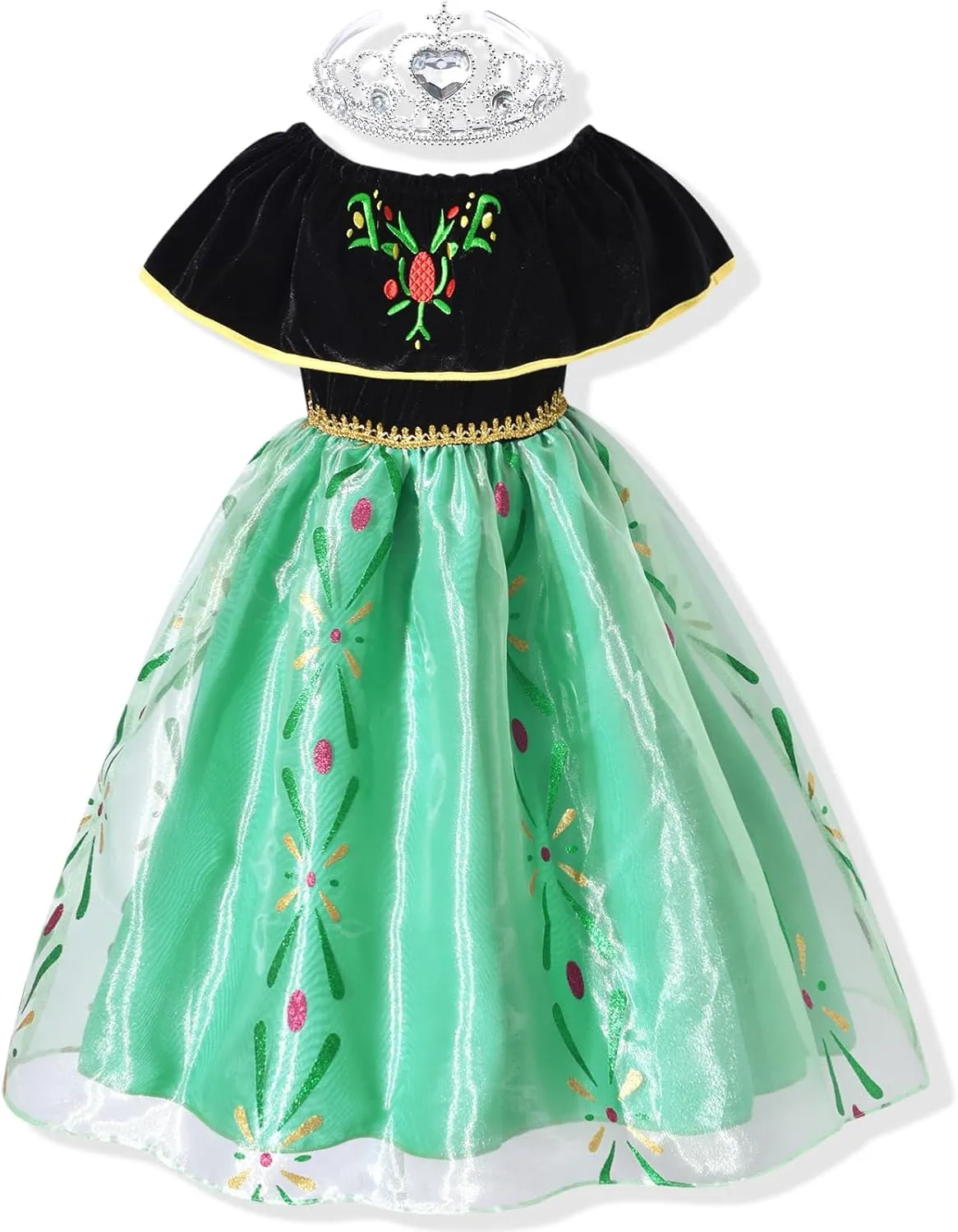 fioukiay Toddler Girl-Wedding-Princess-Maxi-Dress Boho Off Shoulder Lace Ruffle Dress Gowns Holiday Dresses
