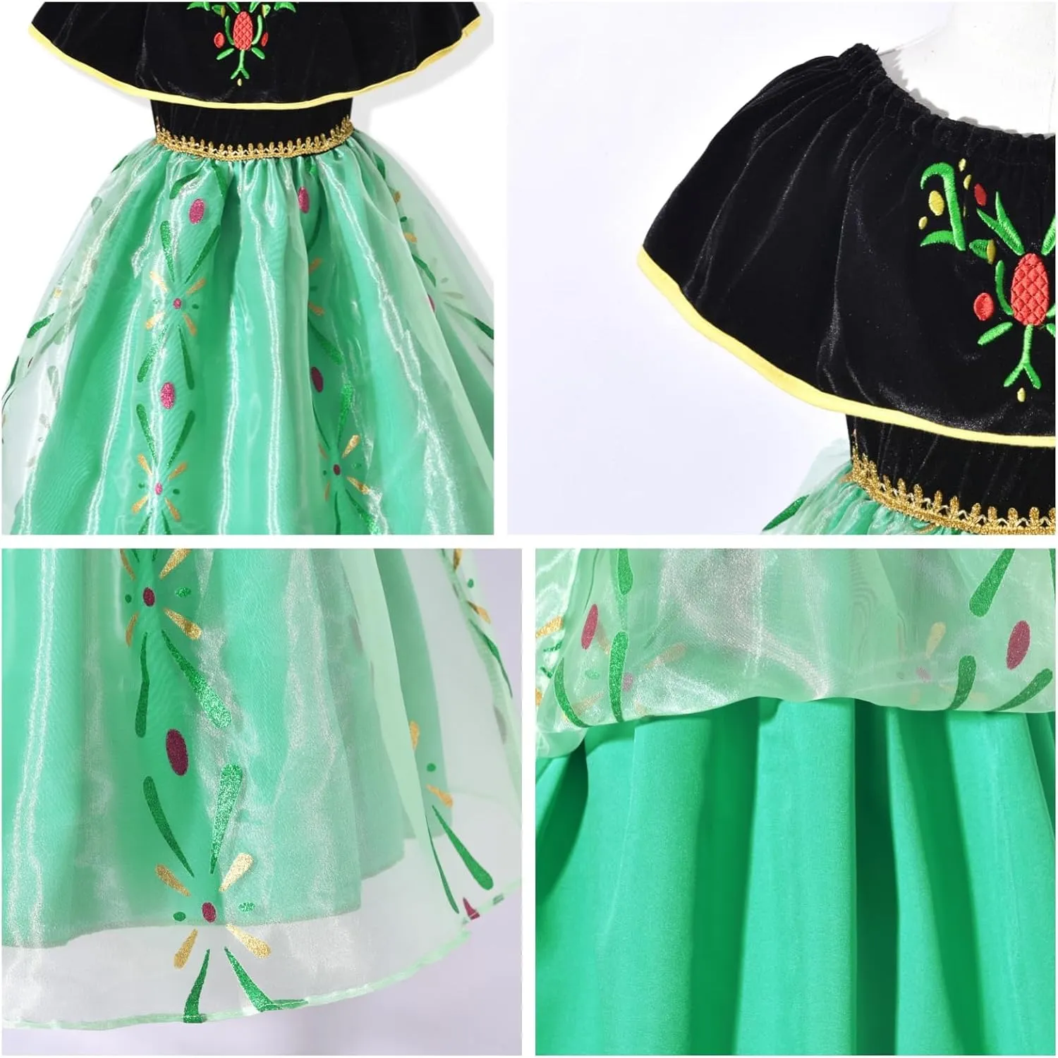fioukiay Toddler Girl-Wedding-Princess-Maxi-Dress Boho Off Shoulder Lace Ruffle Dress Gowns Holiday Dresses