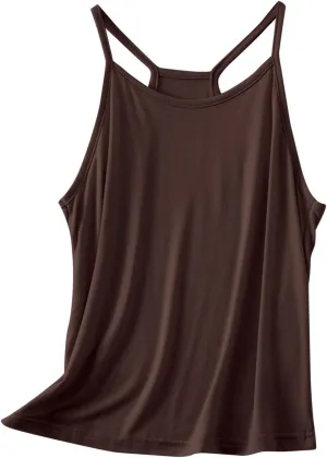 FZYLQY Women's Tank Tops Loose Fit Spaghetti Strap Tank Top Solid Color Dressy Causal Camisole Tops Yoga Athletic Tanks