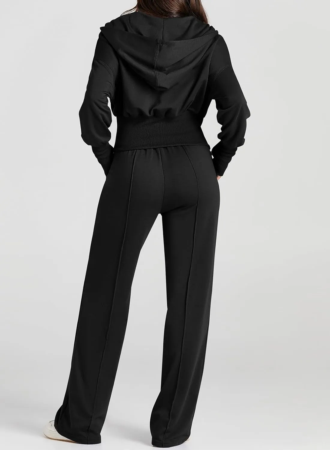 Herseas Womens 2 Piece Casual Outfit Workout Hoodie Sweatsuits with Sweatpant Travel Airport Track Suits Lounge Sets