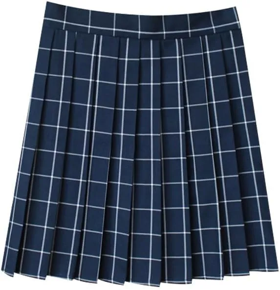 HGps8w Women's Girls Plaid Pleated Skirt Skater Cute Streetwear Japanese School Uniform A-line Mini Skirts Bowtie & Tie Sets