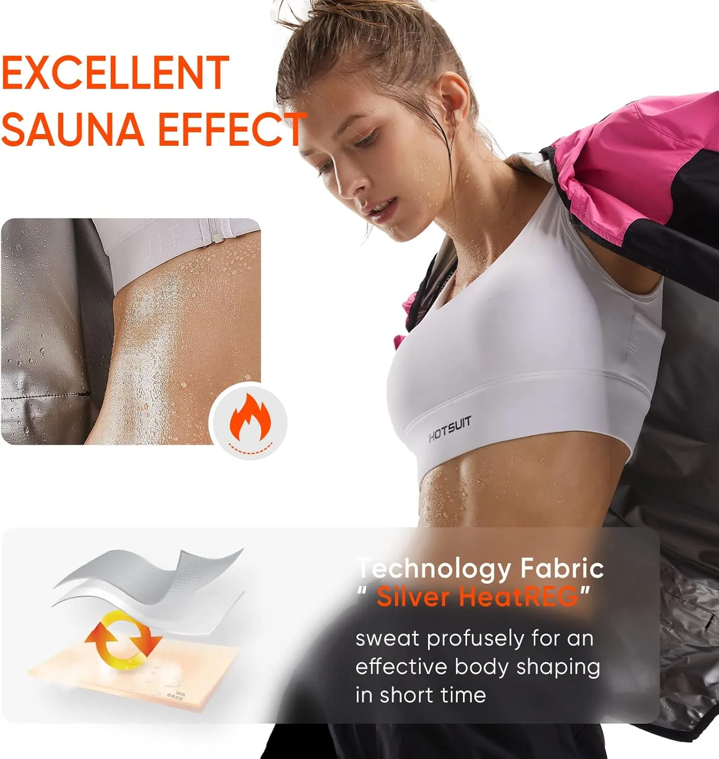 HOTSUIT Sauna Suit for Women Sweat Suits Gym Workout Exercise Sauna Jacket Pant Full Body