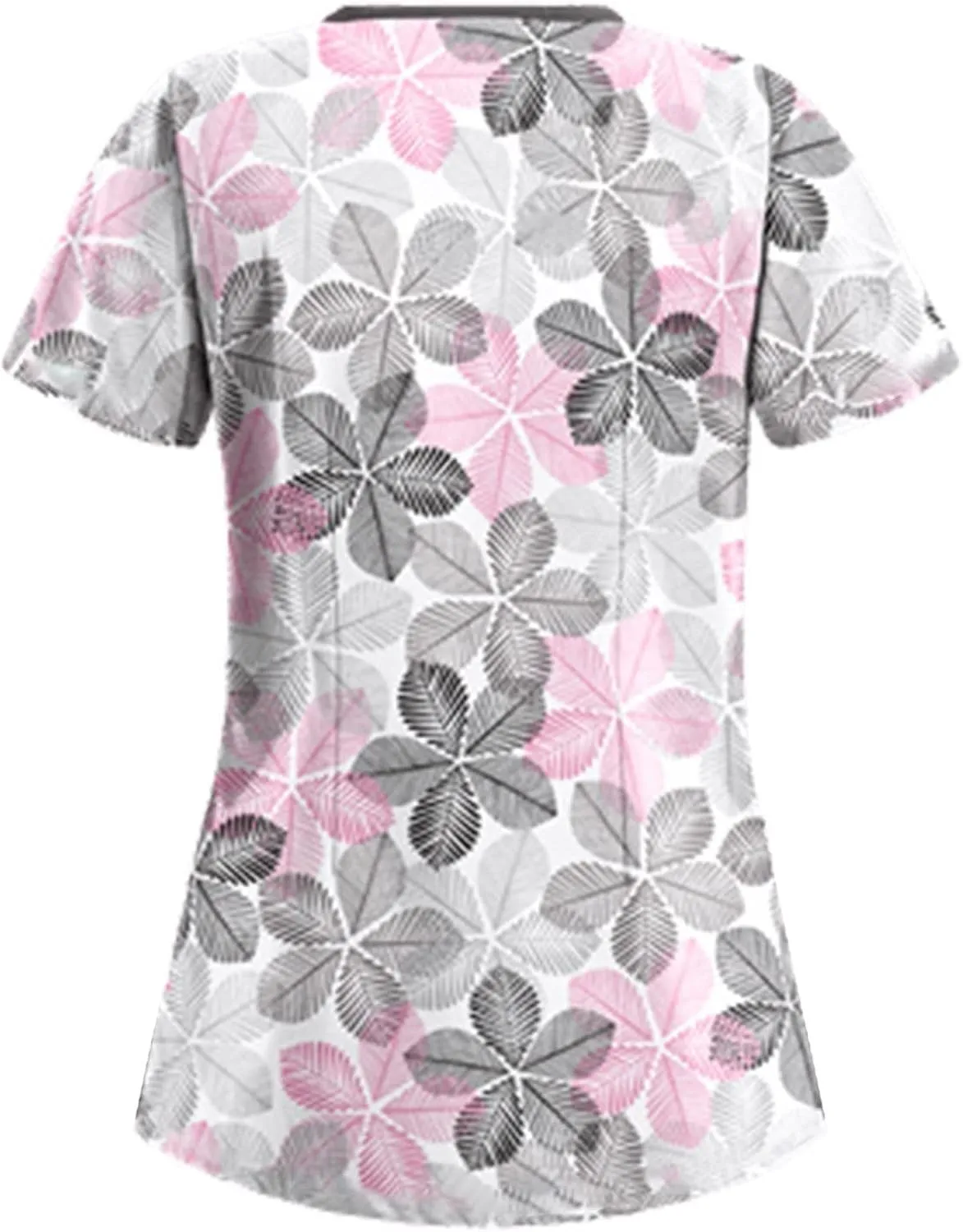 HXHYQKP Womens Scrub Tops Stretchy Nurse Scrubs Work Uniform Plus Size Nursing Scrubs with Pockets Happy New Year 2025