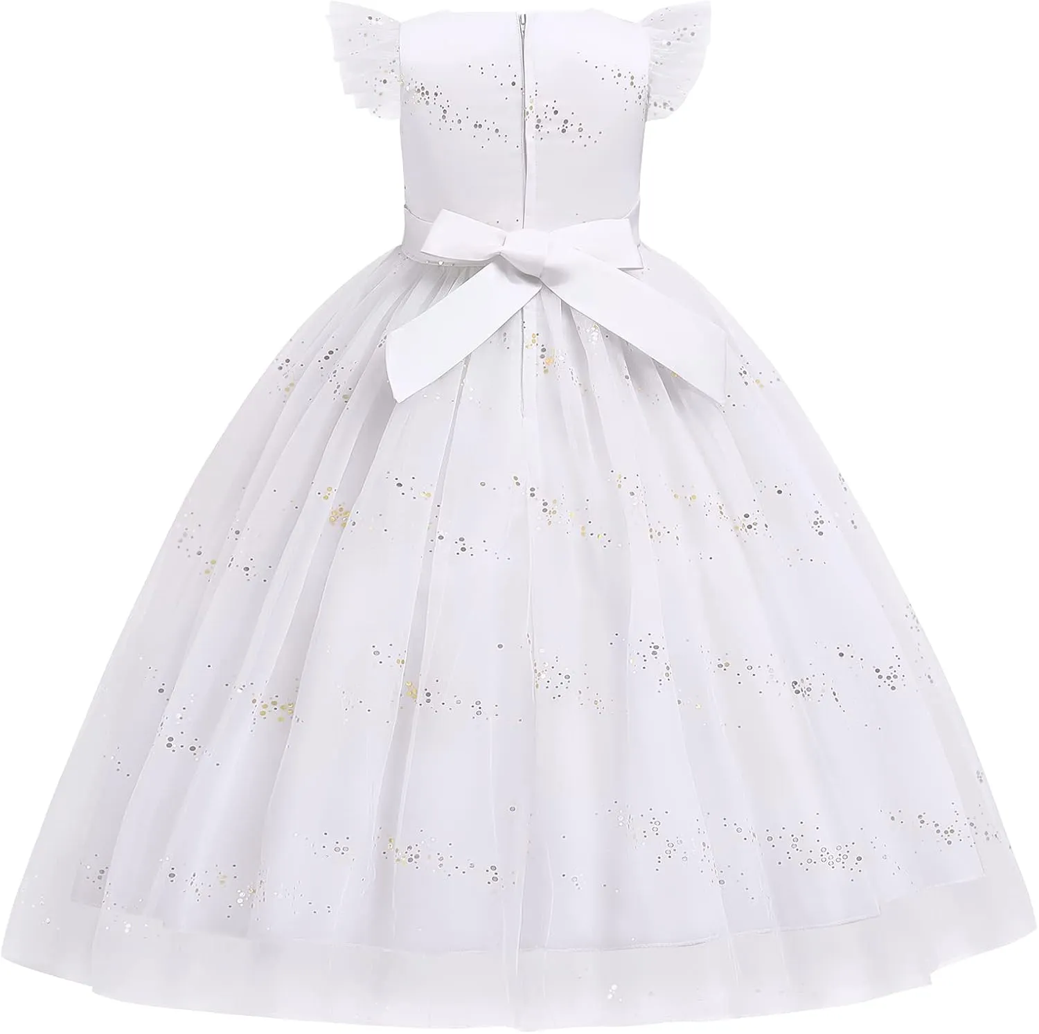 IBTOM CASTLE Girls Long Communion Princess Dresses Flower Pageant Party Wedding Floor Length Dance Evening Gowns
