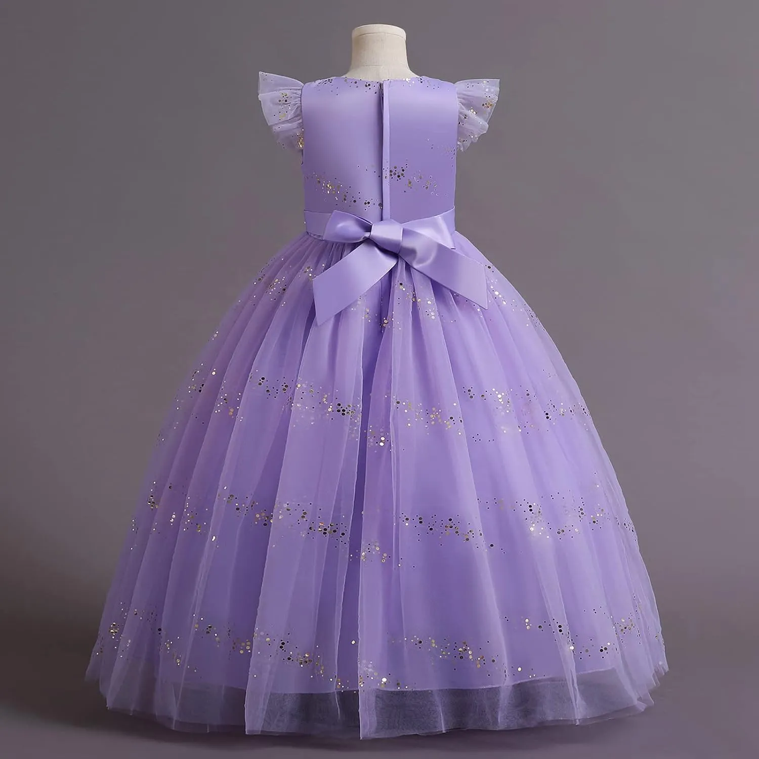 IBTOM CASTLE Girls Long Communion Princess Dresses Flower Pageant Party Wedding Floor Length Dance Evening Gowns