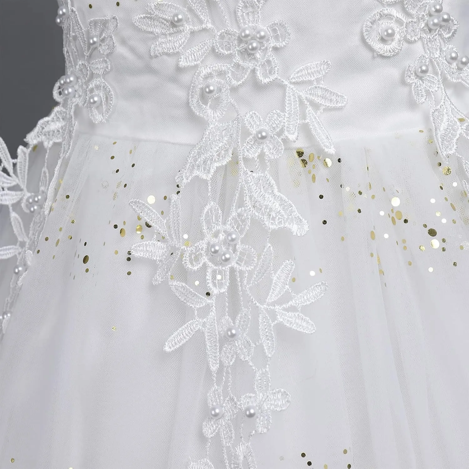 IBTOM CASTLE Girls Long Communion Princess Dresses Flower Pageant Party Wedding Floor Length Dance Evening Gowns