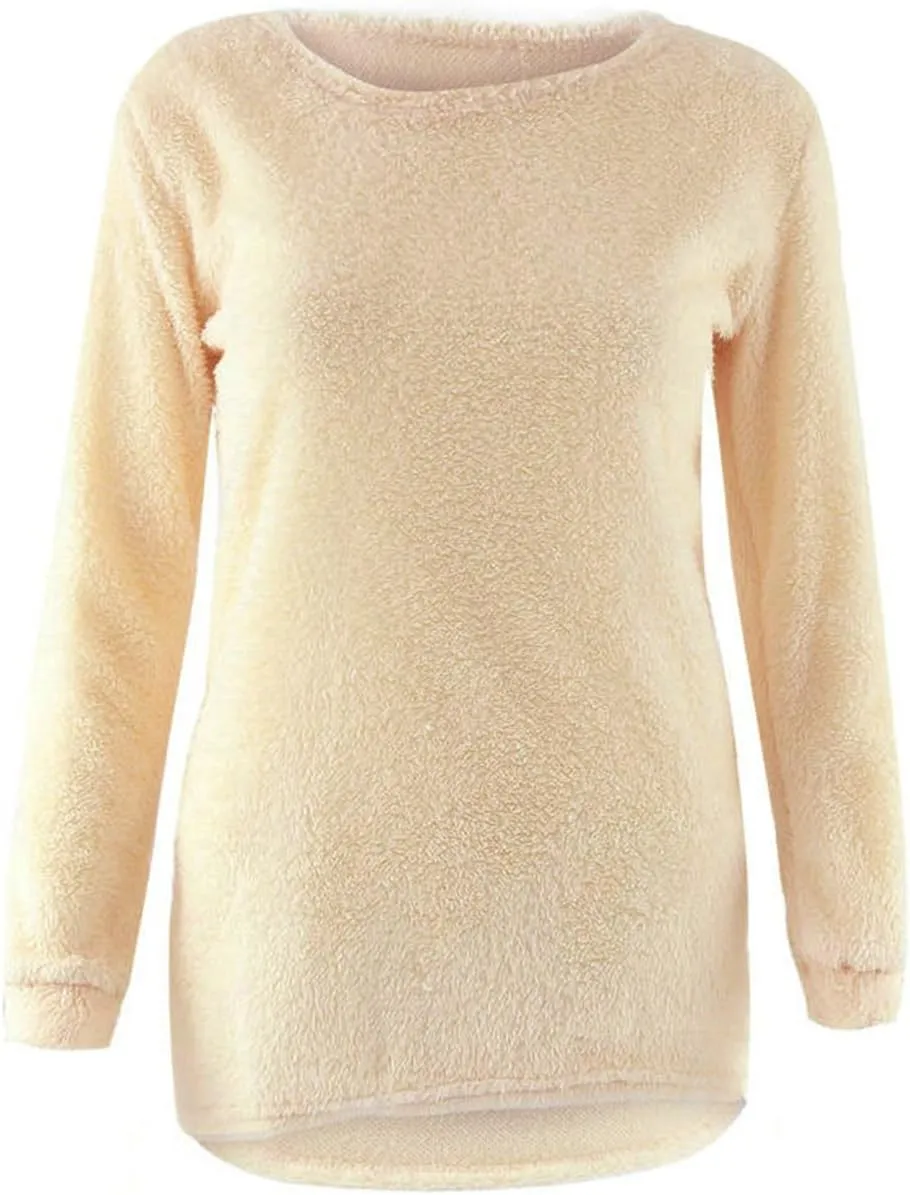 LemonGirl Women's Fashionable Long Sleeve Pullovers Loose Fluffy Fuzzy Jumper Sweater