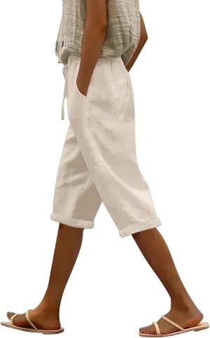 Linen Blend Pants for Women Drawstring Pants Linen Blend Pants for Women Linen Pants Women Beach Linen Pants Women