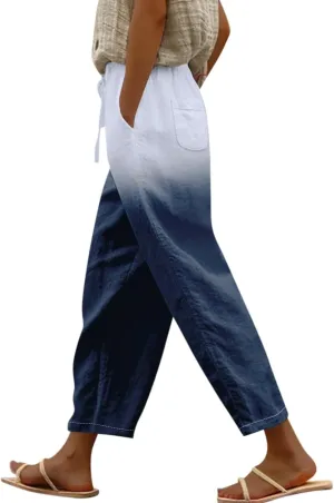 Linen Blend Pants for Women Drawstring Pants Linen Blend Pants for Women Linen Pants Women Beach Linen Pants Women